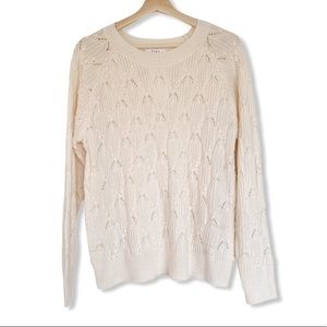 NEW Elodie Crew Neck Raglan Sleeve Knit Sweater L